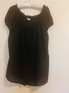 Maurices Black Button-Front Chiffon Blouse XXL